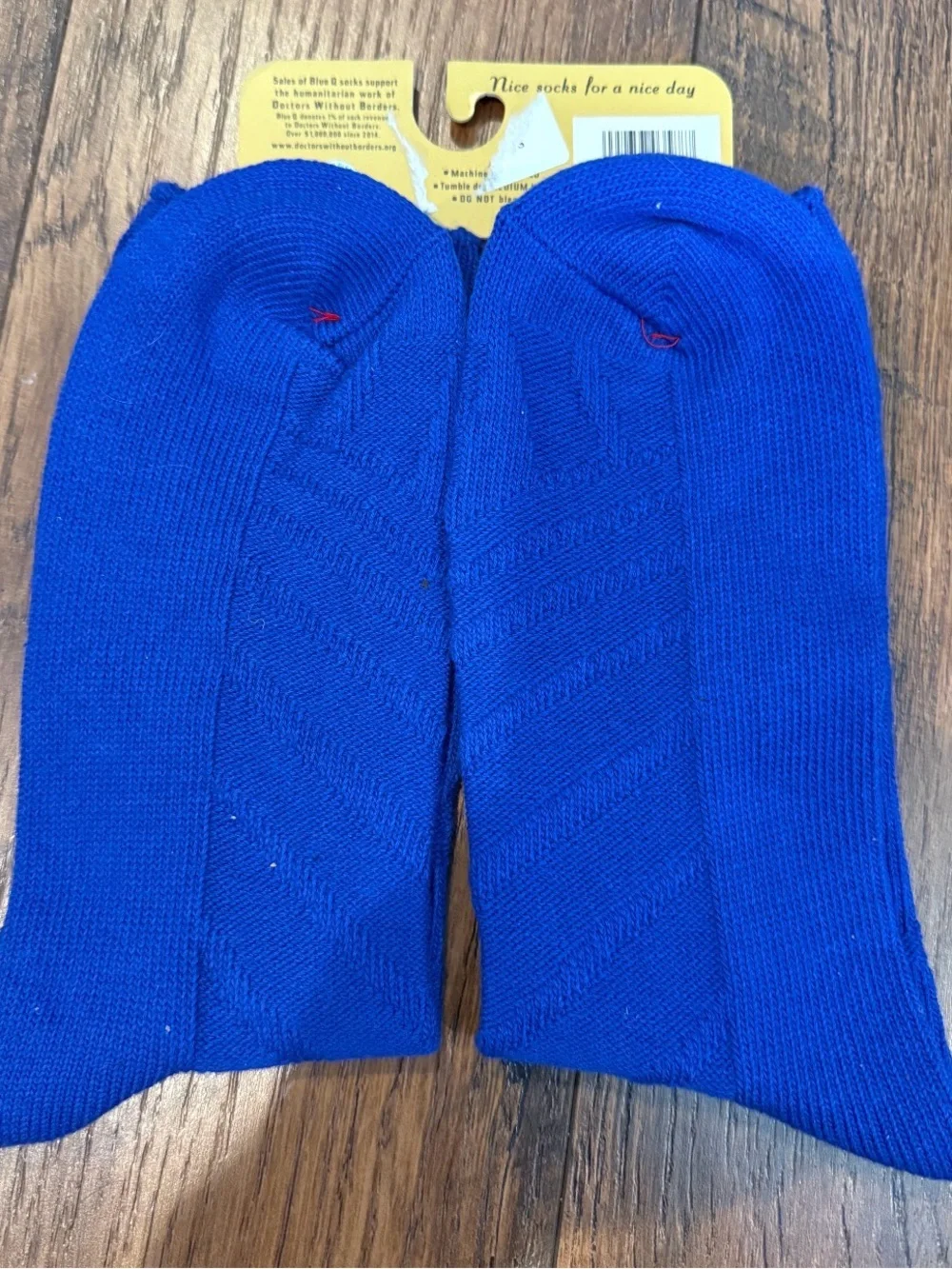 NWT Blue Q Tag Socks “Multi Task Master”, Size Large / X Large